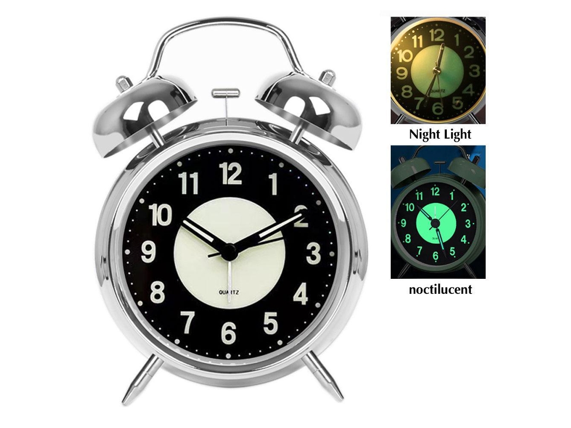 Despertador Super Alto Para Quem Dorme Pesado, Twin Bell Silencioso SUNNY SPACES
