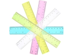 Conjunto De Réguas Plástico Pretyzoom 30cm, 5 Peças, Leves E Duráveis, Ideais Para Escritório E Desenho, Fáceis De Usar