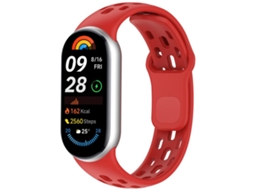 Bracelete para Xiaomi Smart Band 10/9/8 em TPU respirável com furos em formato de colmeia vermelha XIAOMOYU