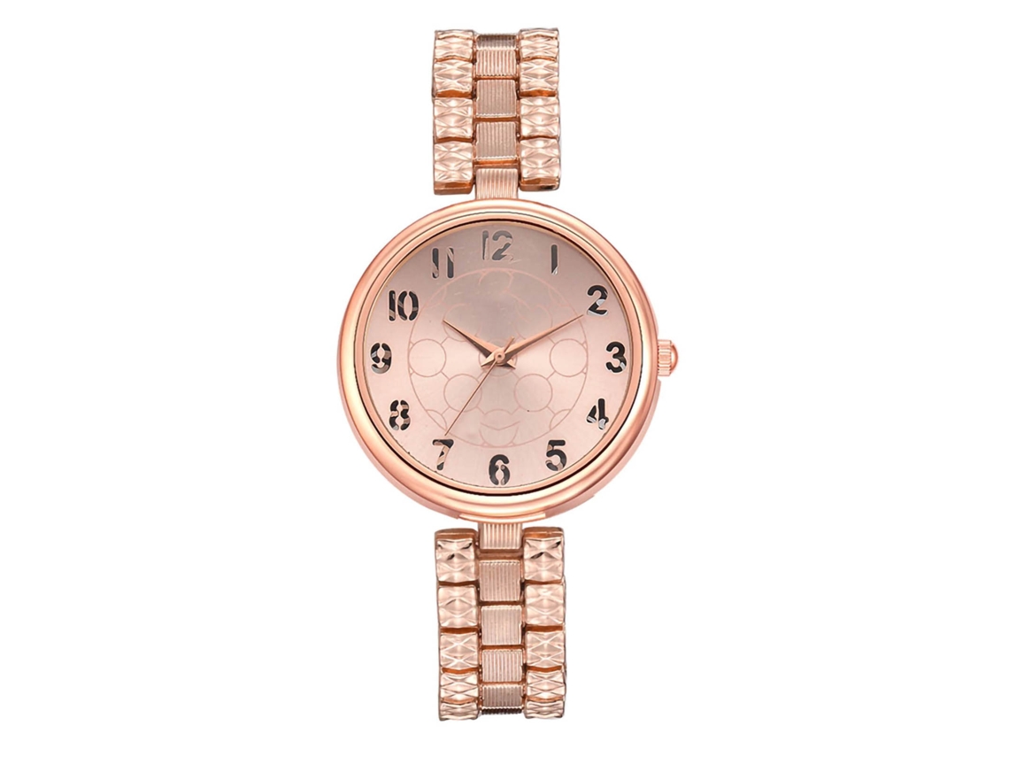 Relógio Pulseira Feminino Elegante Slim Liga Quartzo Ouro Rosa