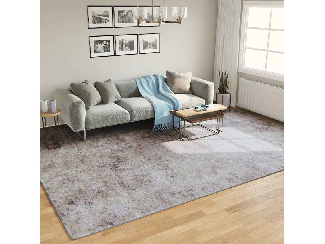 Vidaxl Tapete Lavável 400x300 Cm Cinzento