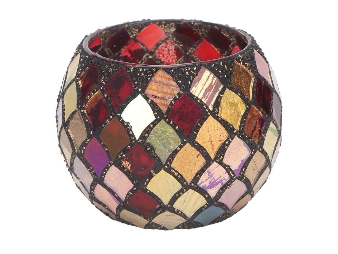 Porta velas em Mosaico de Vidro Porta velas Perfumado Rachado, Decorativo e Romântico, Feito À Mão BRILVIBERA