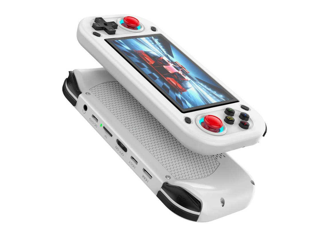 Console Portátil R43s Tela Grande, Portátil, Estilo Retrô, Código Aberto, Joystick Tipo Psp, 128gb, Branco. Sfushos