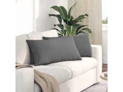 Vidaxl Travesseiros De Sofá 2 Unid. Tecido Cinza Escuro 80 X 40 Cm