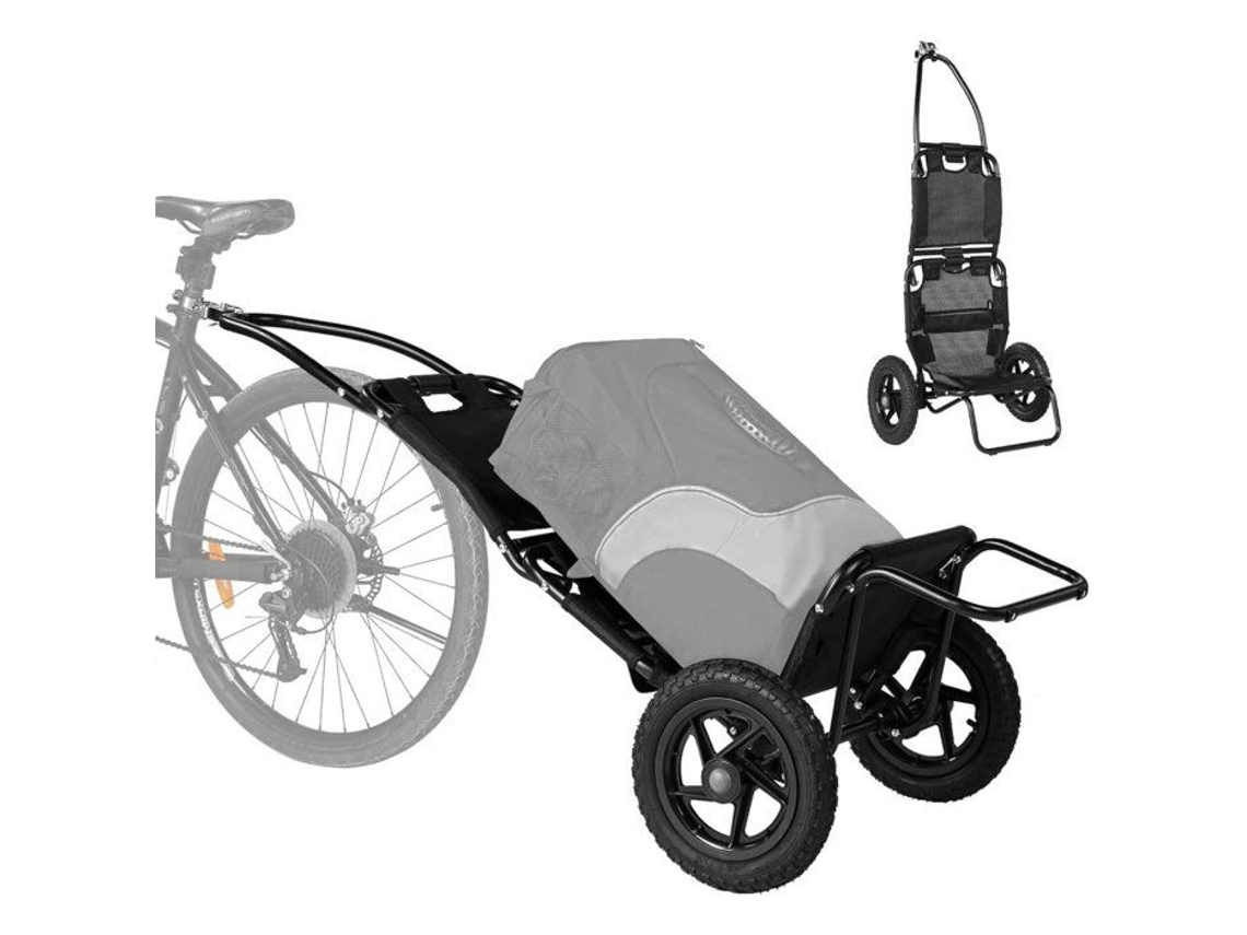 Reboque Para Bicicletas Dobrável Sepnine 8009t, Carrinho De Mão, Estrutura Em Aço Liga, Pneus De 30 Cm, Carga Máxima 20 Kg