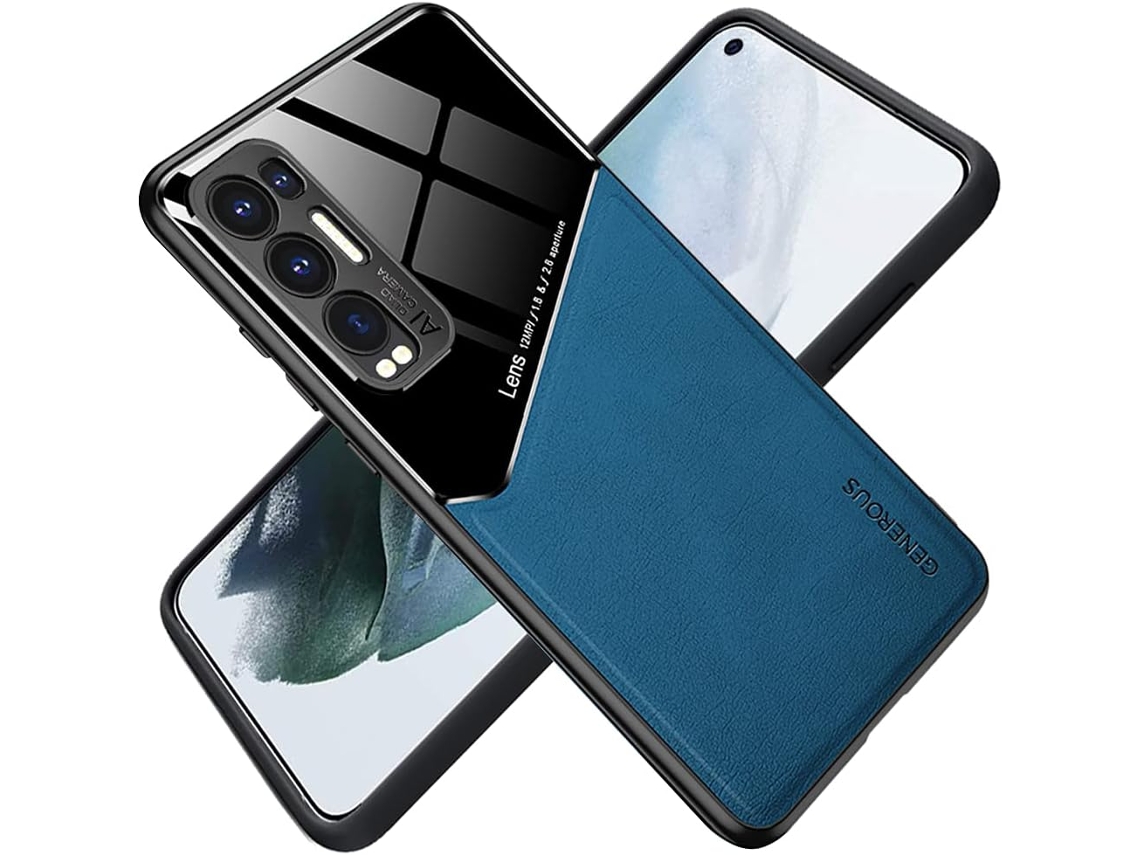 Capa Adequada para Oppo Oppo Find X3 Neo HONGWE. Anti-Choque Magnética Premium Azul