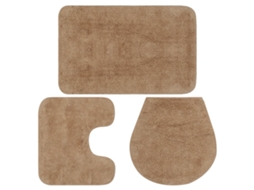 Bath Mat Set, Bath Mat Sets Vidaxl Bege Tecido (n/a)