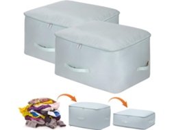Saco Organizador Portátil Para Cobertores/travesseiros/roupas/edredons, Compacto E Com Alça De Zíper, Para Economizar Espaço