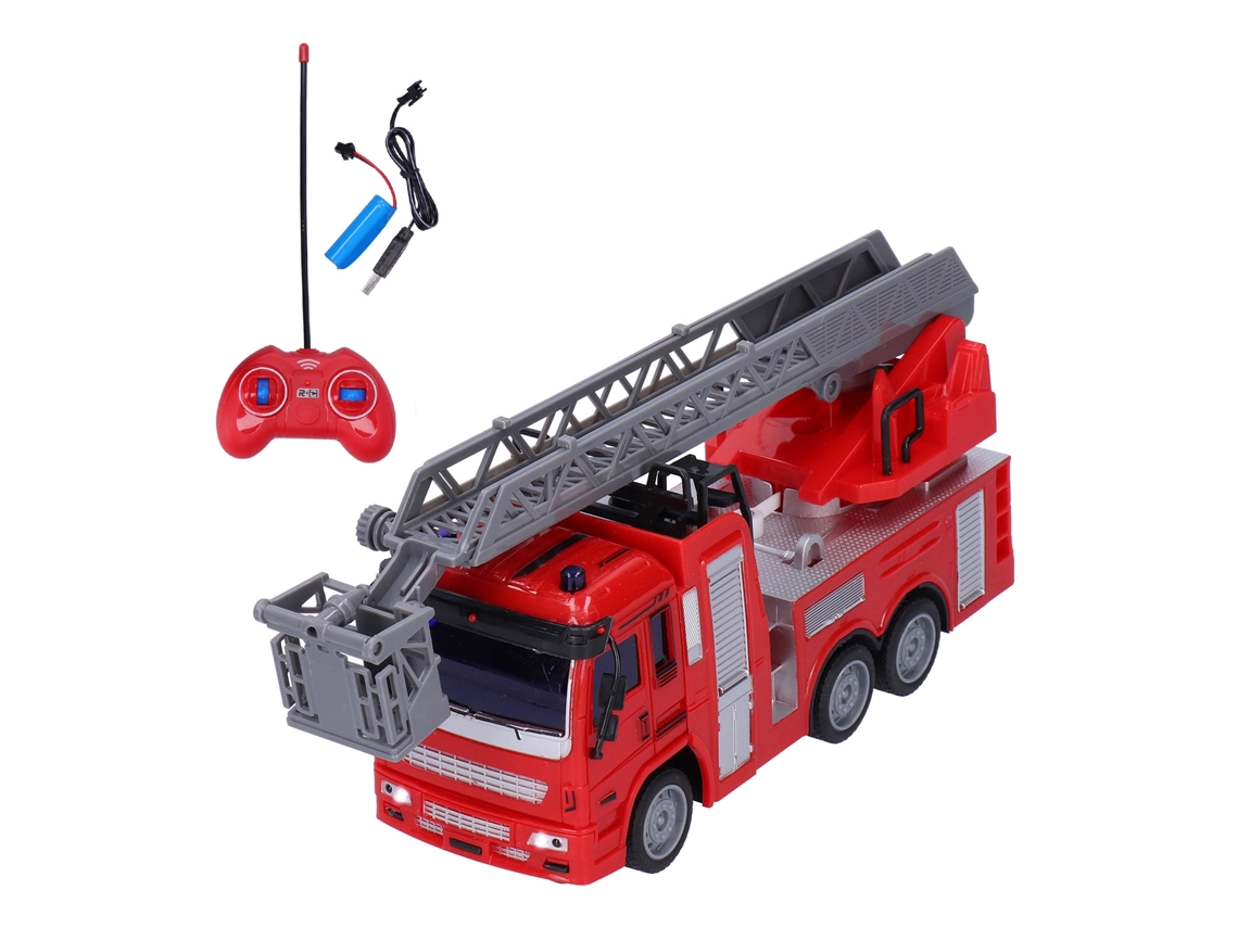 Modelo De Caminhão De Bombeiros Com Controle Remoto Com Luz E Som Simulados 1:30 Brinquedo Para Crianças