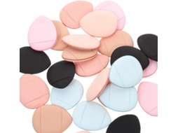 Conjunto De 25 Peças De Esponjas De Maquiagem Para Pó, Em Tecido Macio, Para Aplicar Com Os Dedos.