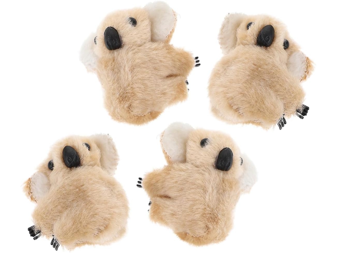 Conjunto De 4 Presilhas De Cabelo Kawaii De Pelúcia Em Formato De Coala, Presilhas Fofas Para Cabelo