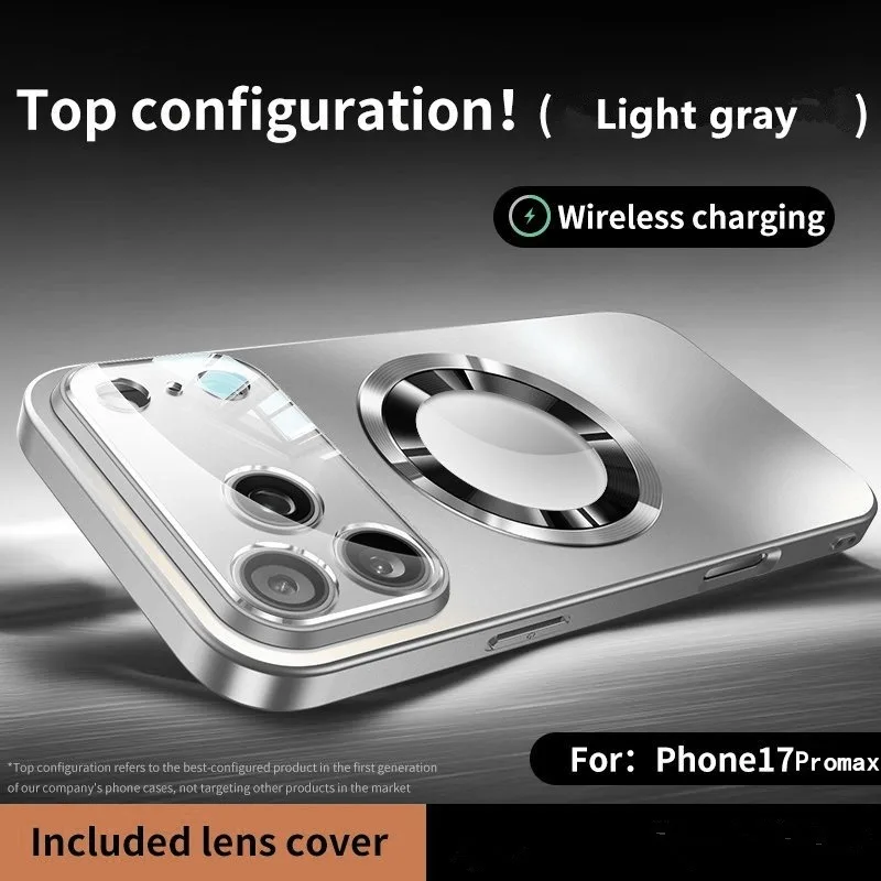 (iphone 16 Pro Cinza) Capa Magnética Elegante Para Iphone, Compatível Com A Função Magnética Magsafe.