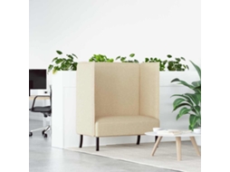 Vidaxl Sofá De Encosto Alto 101cm Creme Tecido