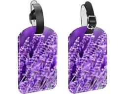 Conjunto De 2 Etiquetas Bagagem Viagem Lavanda Bolsa, Mala E Mochila Com Alça De Segurança