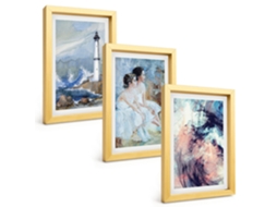 Composição De Quadros Farol, Dançarina Abstrata Espelharte (3 Peças 20x30 Cm)