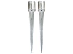 Vidaxl Estacas De Enterrar 2 Pcs 12x91 Cm Aço Galvanizado Prateado