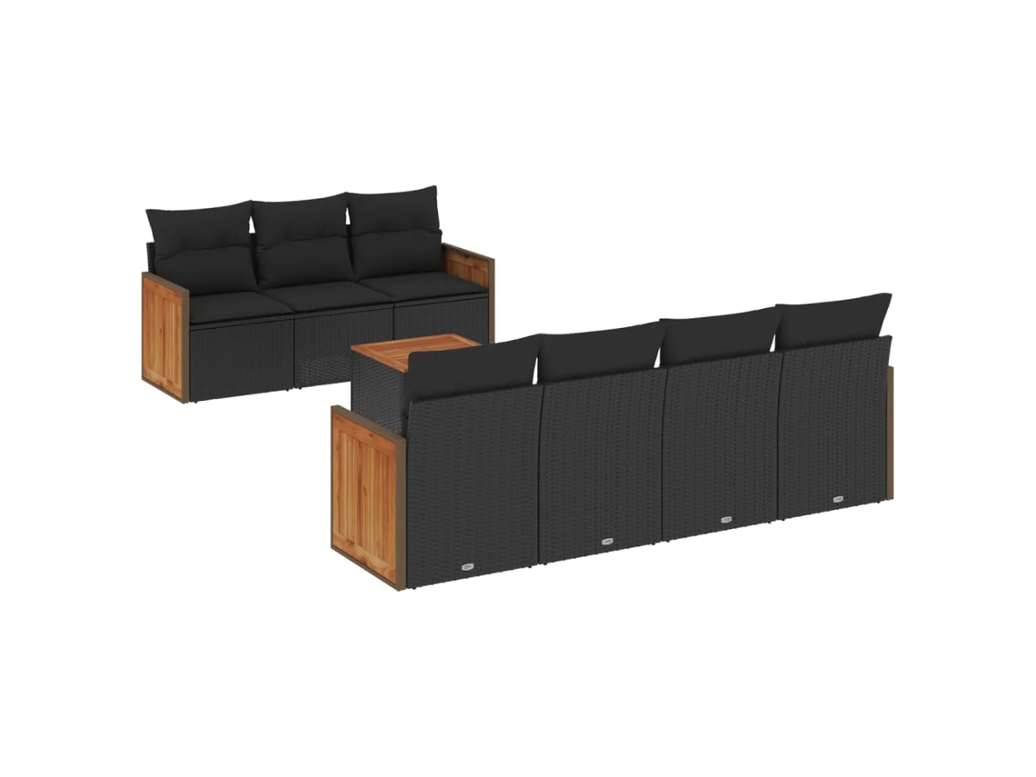 Garden Sofa Set, Garden Sofa Sets Vidaxl Preto Rattan / Vime (n/a)