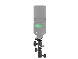 Suporte giratório para flash de câmera 2026 com base fria, parafusos de 1/4" e 3/8", suporte para guarda-chuva e acessórios para flash.