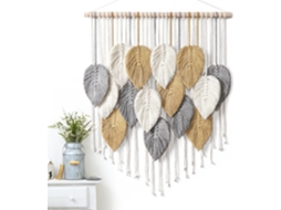 Decoração de Parede em Macramê com Folhas, Estilo Boho, Feita À Mão BRILVIBERA