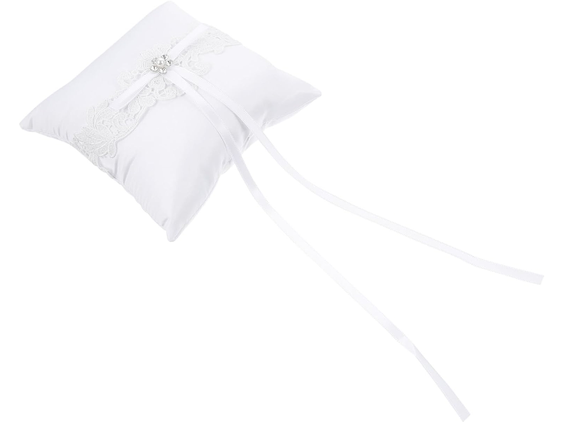 Elegante Almofada Porta Alianças em Renda com Laço, 1 Peça, para Noiva, de Casamento, Design CHABERLU