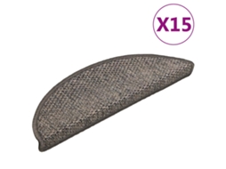 Vidaxl Tapetes Escada Adesivos Aspeto Sisal 15 Pcs Cinzento/bege