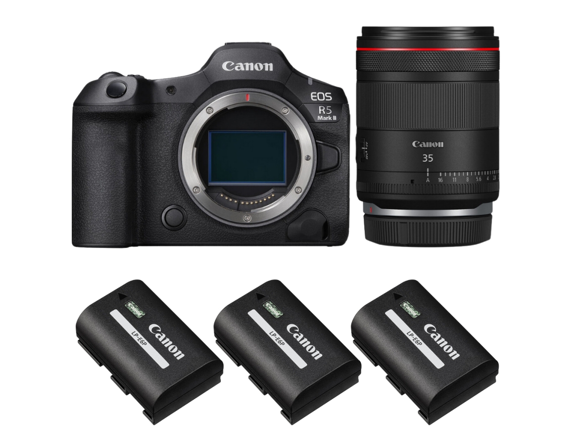 Eos R5 Mark Ii + Rf 35mm F/1.4 L Vcm + 3 Canon Lp e6p + Ebook “20 Dicas para Fotos Que Impressionam” CANON