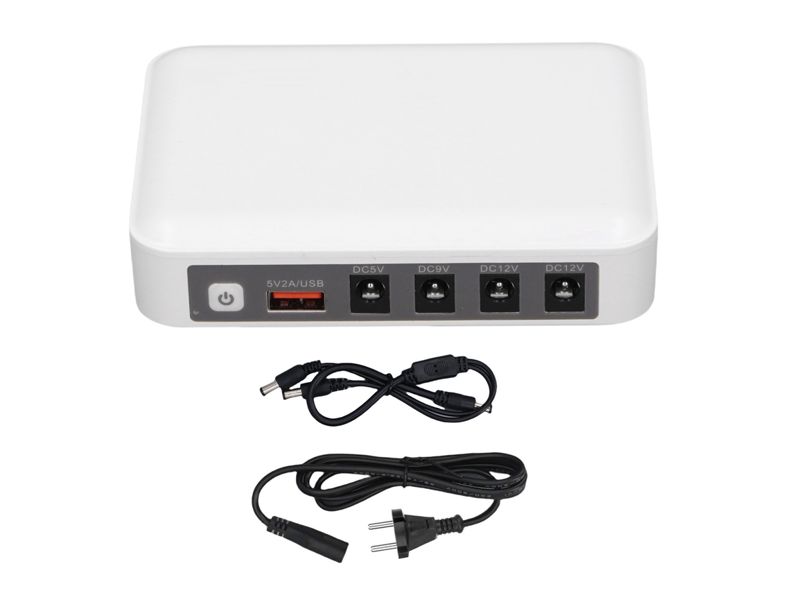 Mini UPS 6000mAh, Fonte Ininterrupta com Saídas 5V, 9V, 12V para Roteador, Modem, EU Plug