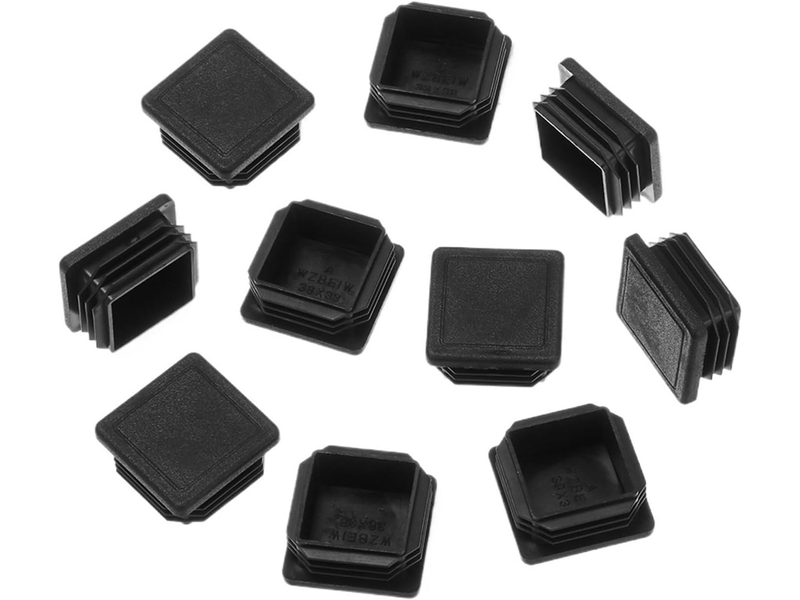 Tampa De Tubo Quadrada Plástico Preta, 10 Unidades, 15 X 60 Mm (20 20
