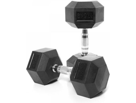 Halteres  hexagonais 17,5 kg. Conjunto. 2 pçs.