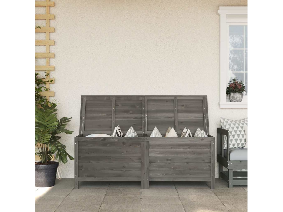 Vidaxl Caixa Arrumação P/ Jardim 150x50x56,5 Cm Abeto Maciço Antracite