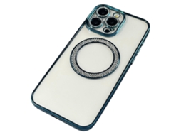 Capa Para Iphone 15 Pro Compatível Com Magsafe Com Decoração Em Strass Tpupc