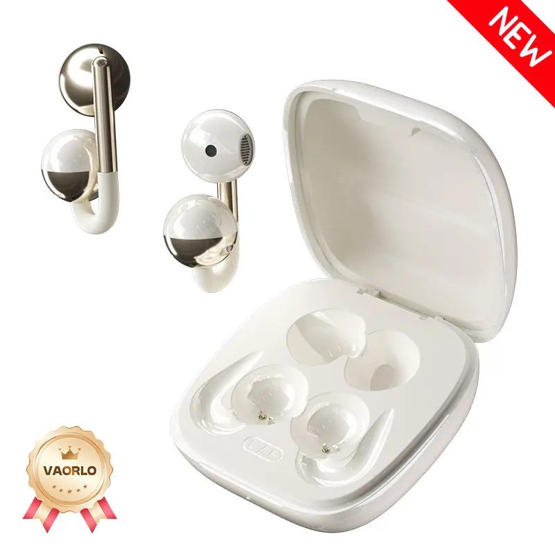 Fones de Ouvido Sem Fio Bluetooth 6.0 com gancho para orelha, som HiFi e controle por toque MDUG (branco)