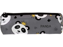 Estojo Lápis Com Estampa De Panda E Estrela, Ideal Escola, Escritório, Etc