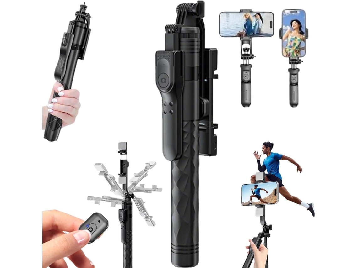 Estabilizador de Gimbal Tripé de Telefone com Reconhecimento Facial Inteligente Ai 360, Estabilizador de Gimbal para Telefone JYTGALX (preto)