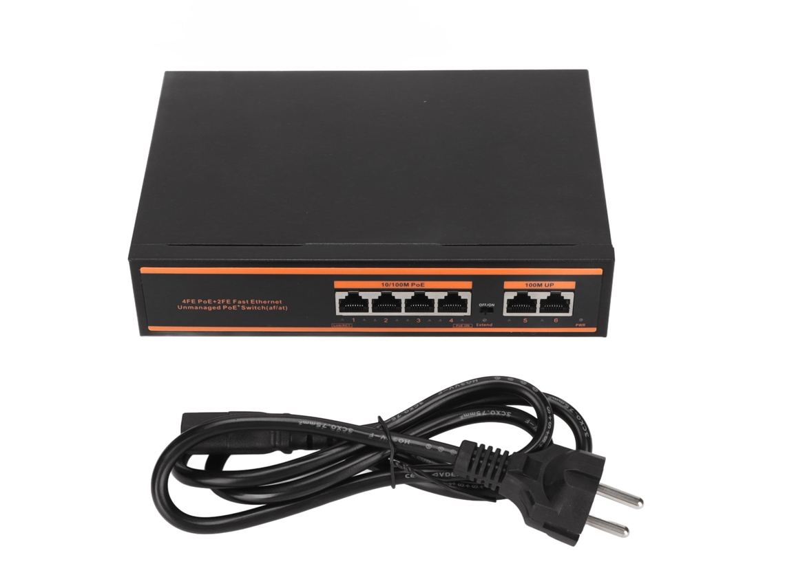 Switch Poe Com 6 Portas De 100mbps.