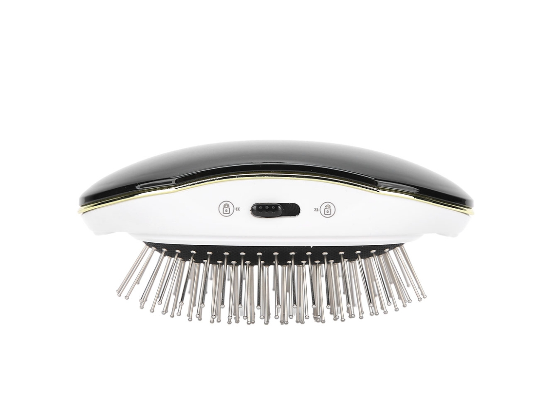 Pente Elétrico De Massagem Com Vibração E Íons Negativos Anti-estático Para Cabelo E Couro Cabeludo (preto)
