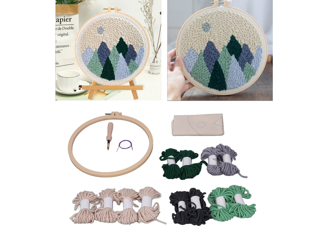 Kit Punch Needle Diy Floresta Estilo Bordado Decorativo
