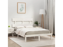 Vidaxl Estrutura De Cama Super King Pinho Maciço 180x200 Cm Branco