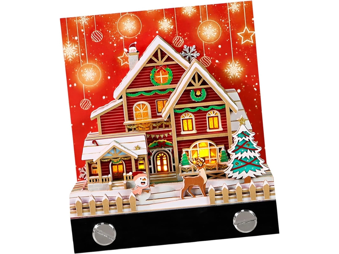 Calendário De Mesa Snow Cottage De 26 Semanas Com Iluminação Led Para Casa, Escritório E Presentes.