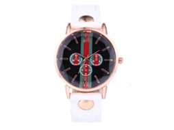 Relógio de Pulso Feminino de Quartzo com Mostrador Redondo Elegante Casual Branco