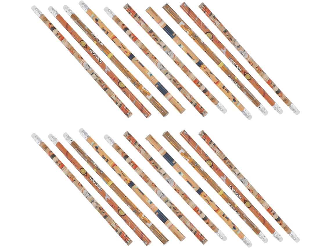 Conjunto de 120 Lápis Madeira com Desenhos Animados, Borracha Embutida, Fáceis Apontar, Designs Criativos e Co
