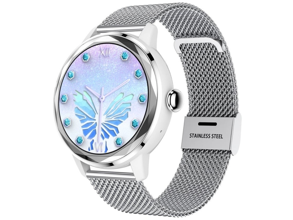 Relógio Feminino Inteligente, Tela Tft De 1.19 Polegadas, Rastreador De Fitness, Ip67 À Prova Dágua, Compatível Com Android E Ios Yizhood (prata)