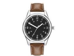 Relógio de pulso masculino casual analógico de quartzo com pulseira de couro PU