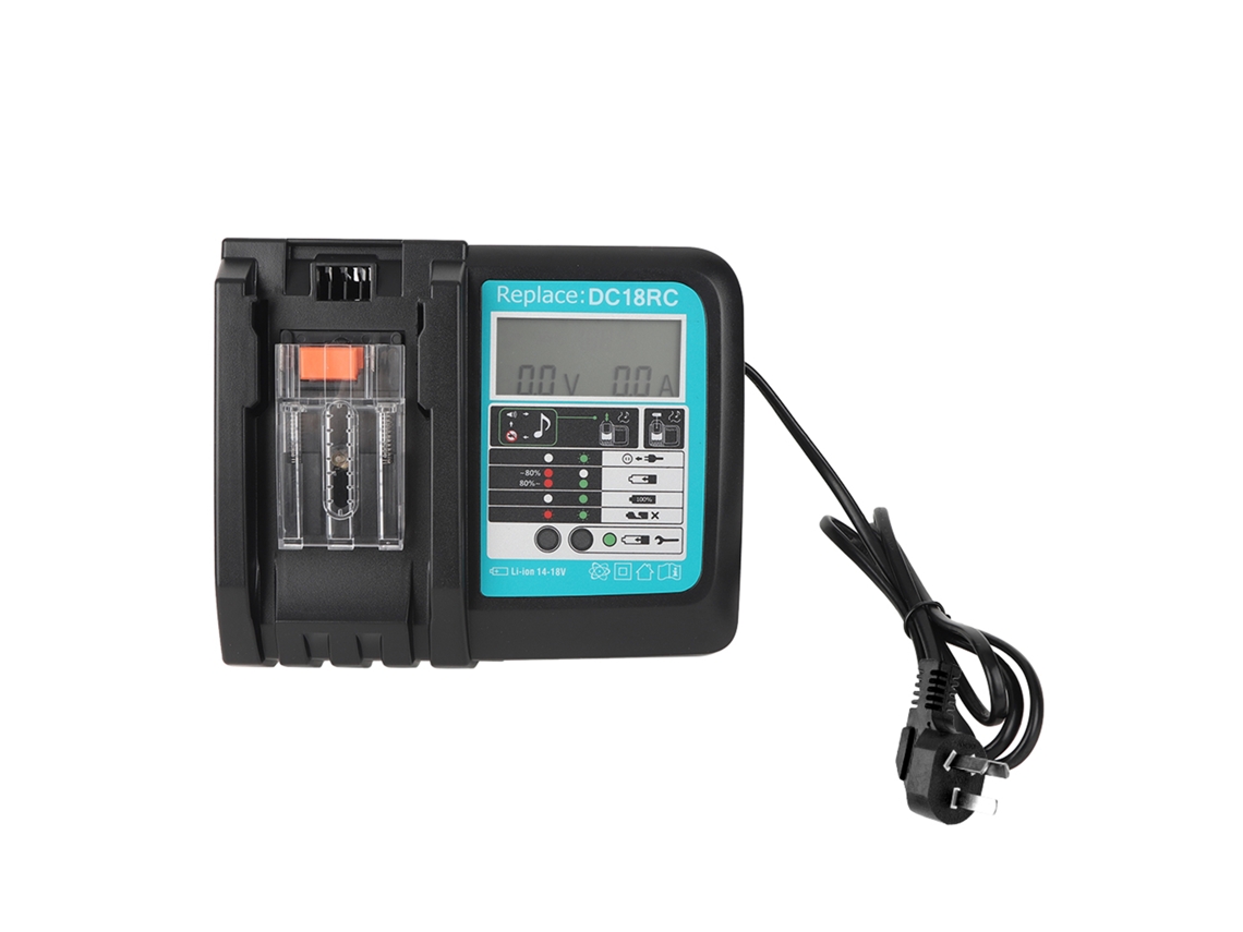 Carregador De Bateria Li Ion Para Makita Vante (mostra Dados Da Bateria E Protege Contra Superaquecimento)