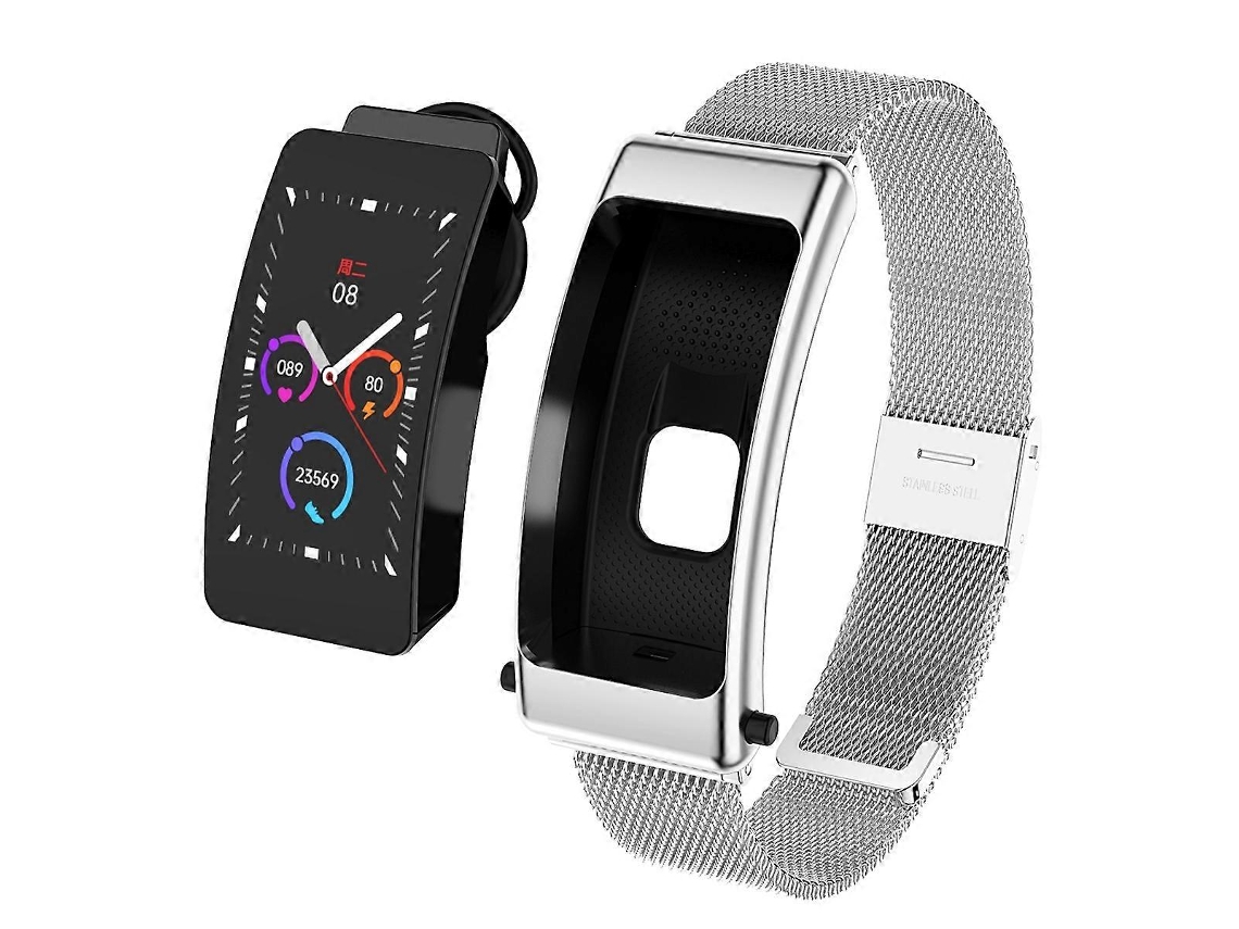 Smartwatch K50 de 1,08 polegadas com pulseira de aço e fones de ouvido removíveis, à prova d'água IP67 e compatível com chamadas Bluetooth. Ly Ebike