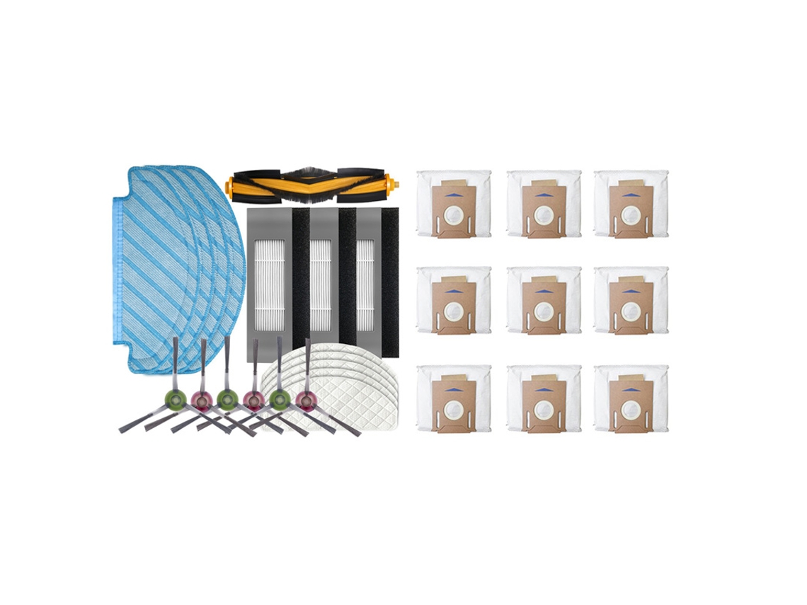 19 peças filtro escova mop pano conjunto para ecovacs deebot ozmo t8 com 9 peças para ecovacs deebot ozmo t8 robô saco de pó