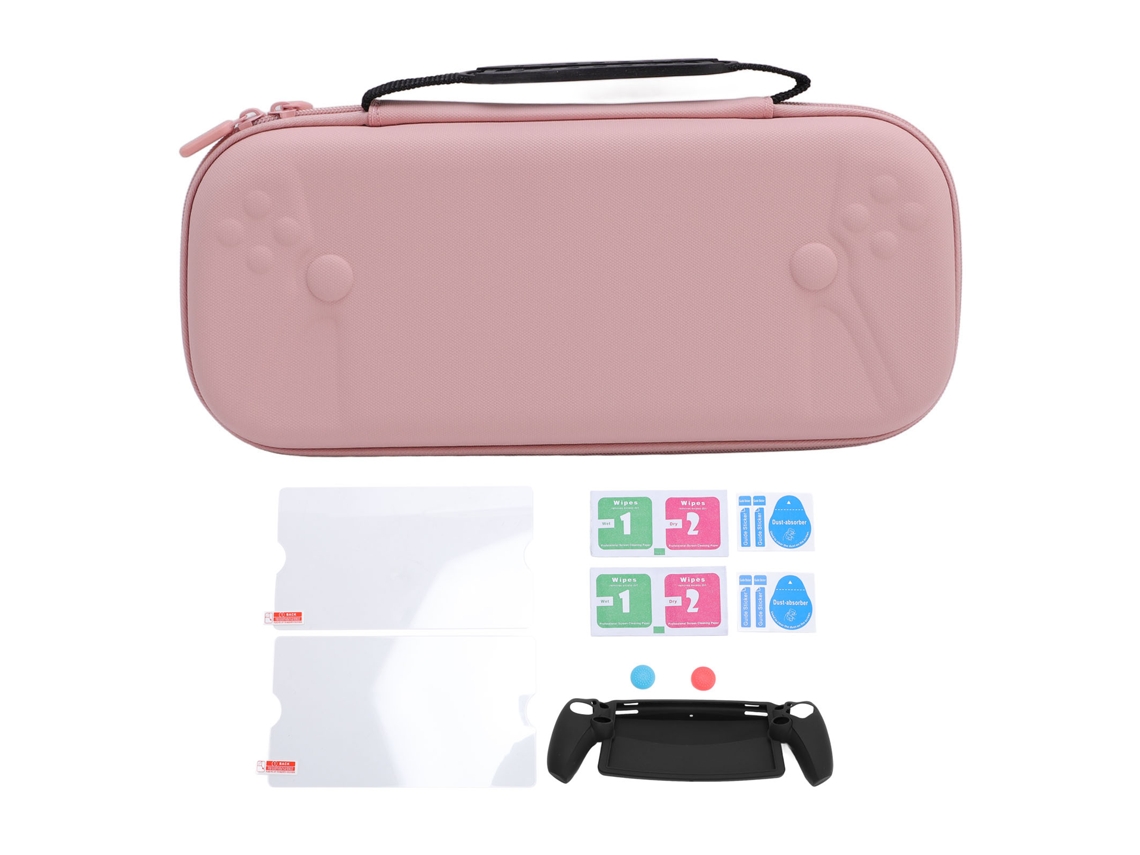 Kit Capa Rígida 6 Em 1 Rosa Console Com Protetores E Capas