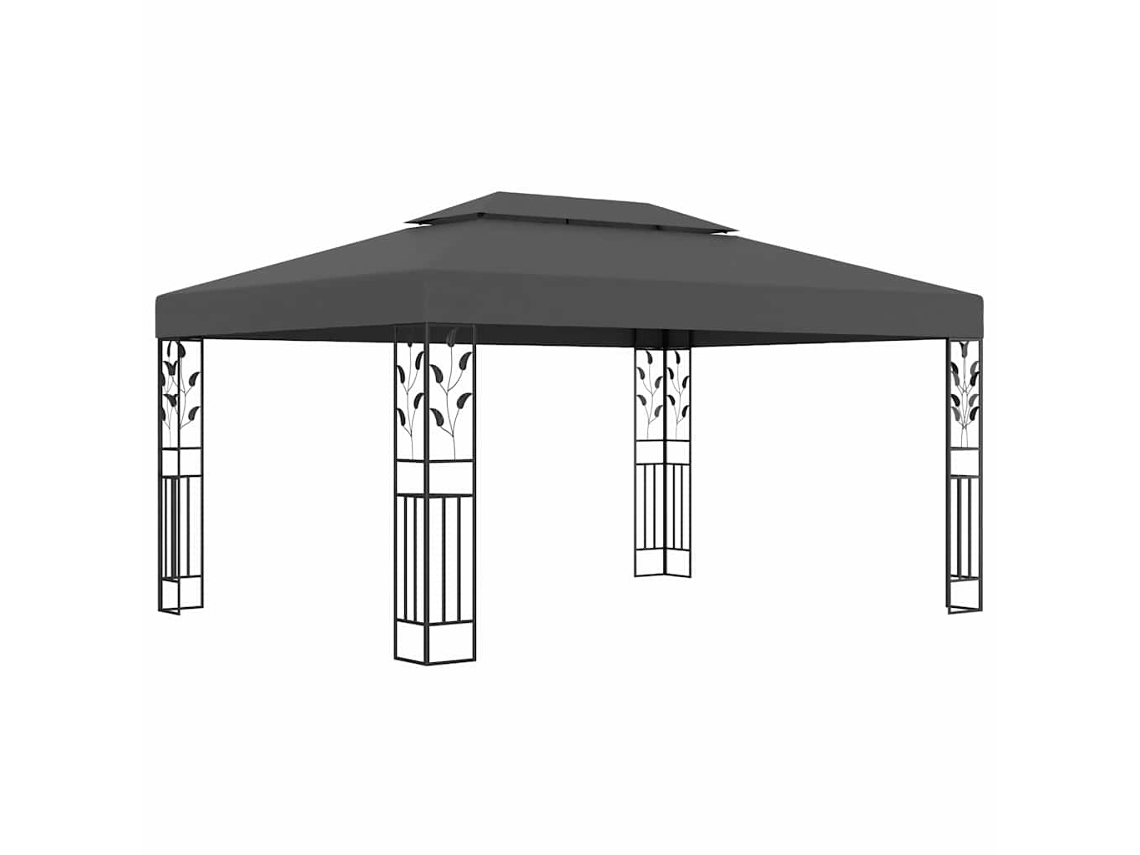 Vidaxl Gazebo Com Telhado Duplo 3x4 M Antracite
