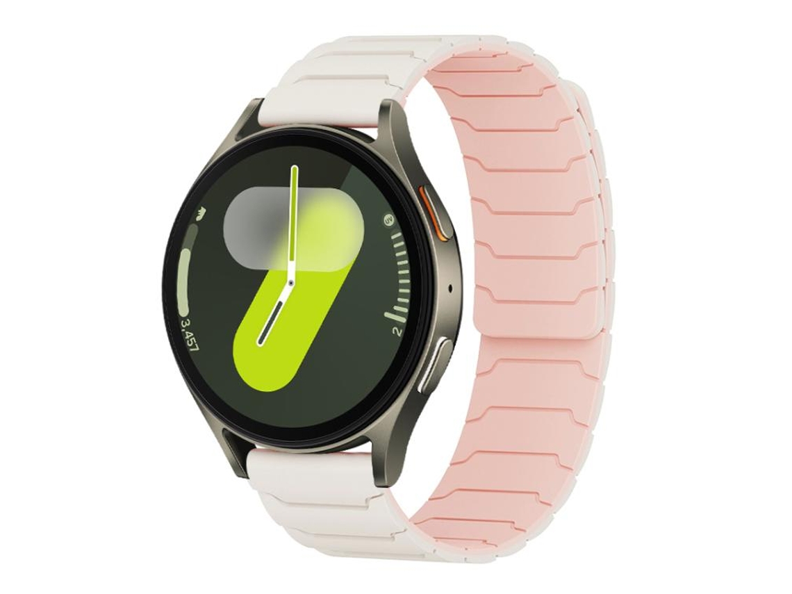 Bracelete para Samsung Galaxy Watch 7/6/5/fe XIAOMOYU em silicone magnético rosa claro areia