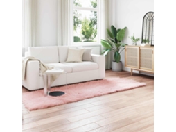 Vidaxl Tapete De De Ovelha Sintética Tafalla Rosa 80 X 250 Cm